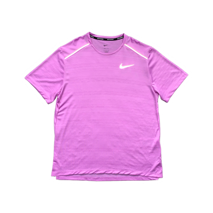 NIKE MILER 1.0 T-SHIRT & CHALLENGER SHORTS (5 INCH BRIEF LINING) - RUSH FUCHSIA & GREY