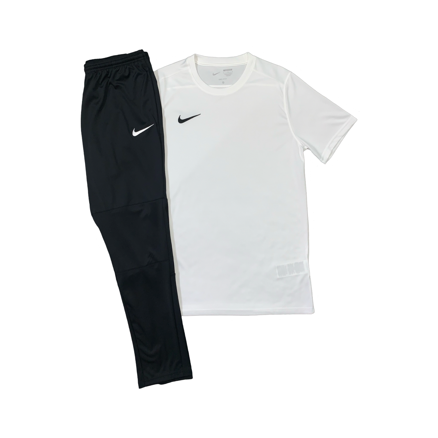 NIKE DRIFIT T-SHIRT & PANTS - WHITE & BLACK