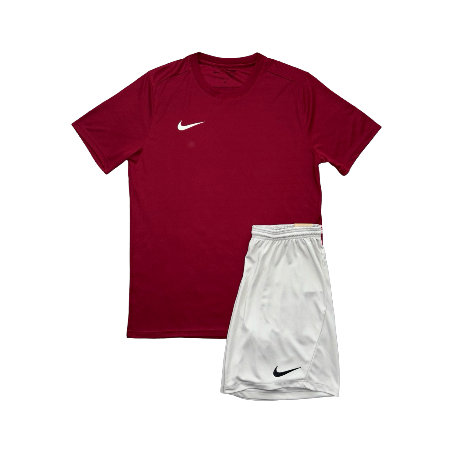 NIKE DRIFIT T-SHIRT & SHORTS - RED & GREY