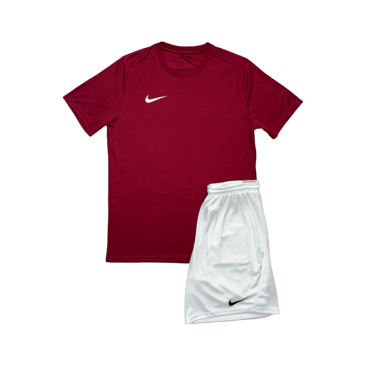 NIKE DRIFIT T-SHIRT & SHORTS - RED & WHITE