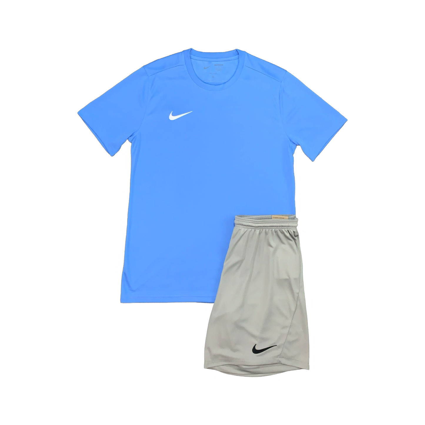 NIKE DRIFIT T-SHIRT & SHORTS - UNIVERSITY BLUE  & GREY