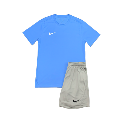 NIKE DRIFIT T-SHIRT & SHORTS - UNIVERSITY BLUE  & GREY