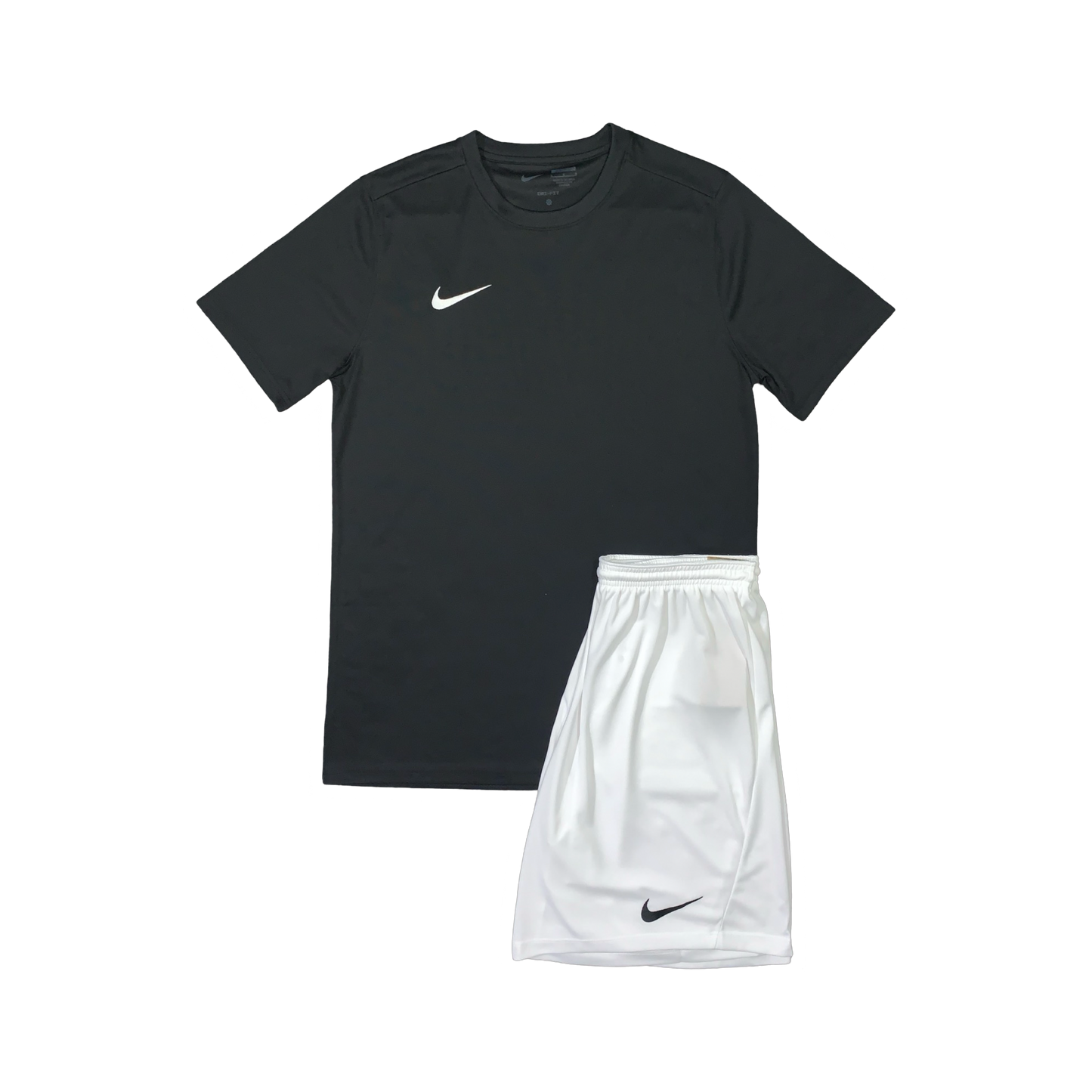 NIKE DRIFIT T-SHIRT & SHORTS - BLACK & WHITE