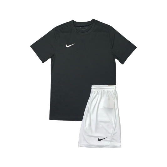 NIKE DRIFIT T-SHIRT & SHORTS - BLACK & WHITE