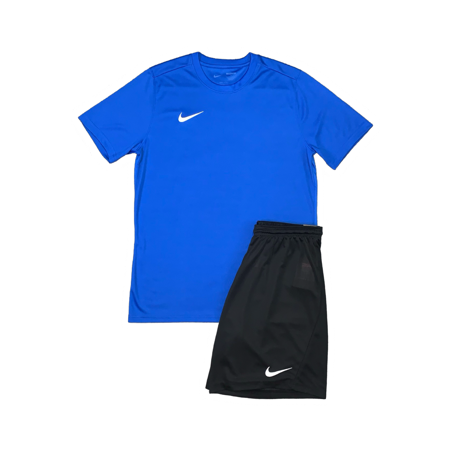 NIKE DRIFIT T-SHIRT & SHORTS - ROYAL BLUE & BLACK