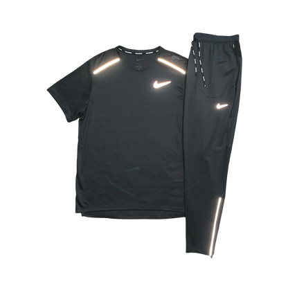 NIKE MILER 1.0 T-SHIRT & PHENOM ELITE PANTS - BLACK