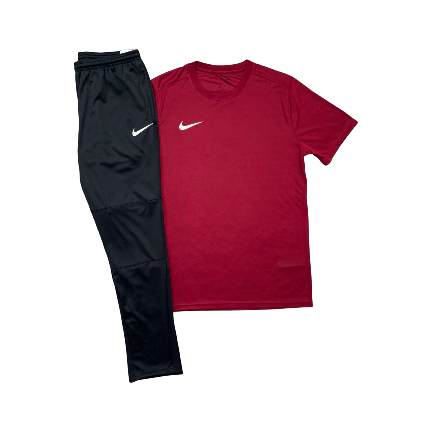 NIKE DRIFIT T-SHIRT & PANTS - RED & BLACK