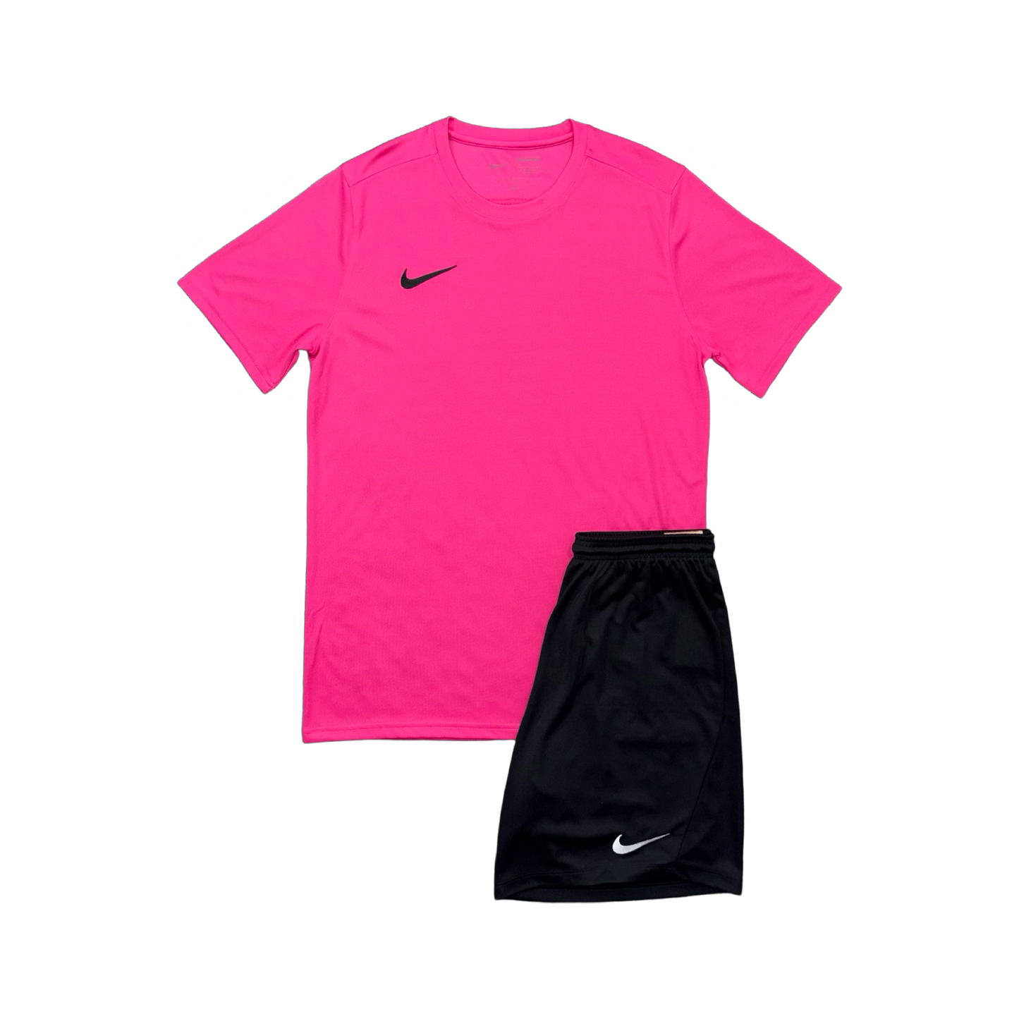 NIKE DRIFIT T-SHIRT & SHORTS - PINK & BLACK