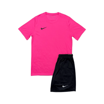 NIKE DRIFIT T-SHIRT & SHORTS - PINK & BLACK