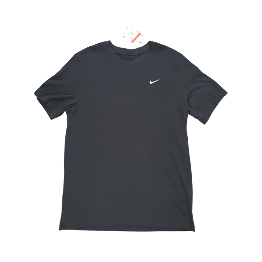 NIKE EMBROIDERED SWOOSH T-SHIRT - BLACK