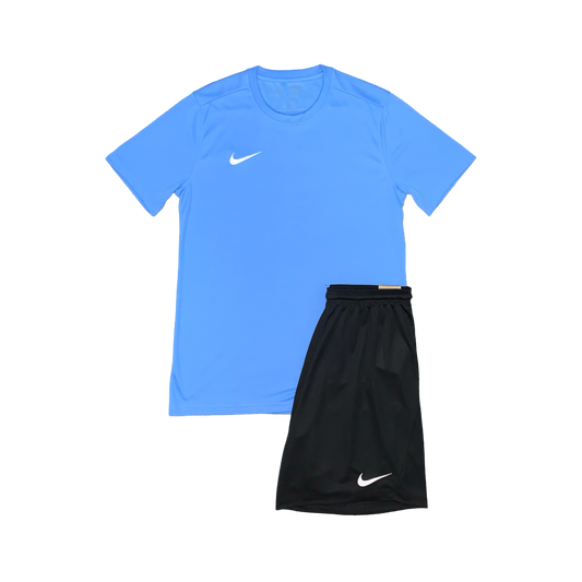 NIKE DRIFIT T-SHIRT & SHORTS - UNIVERSITY BLUE & BLACK