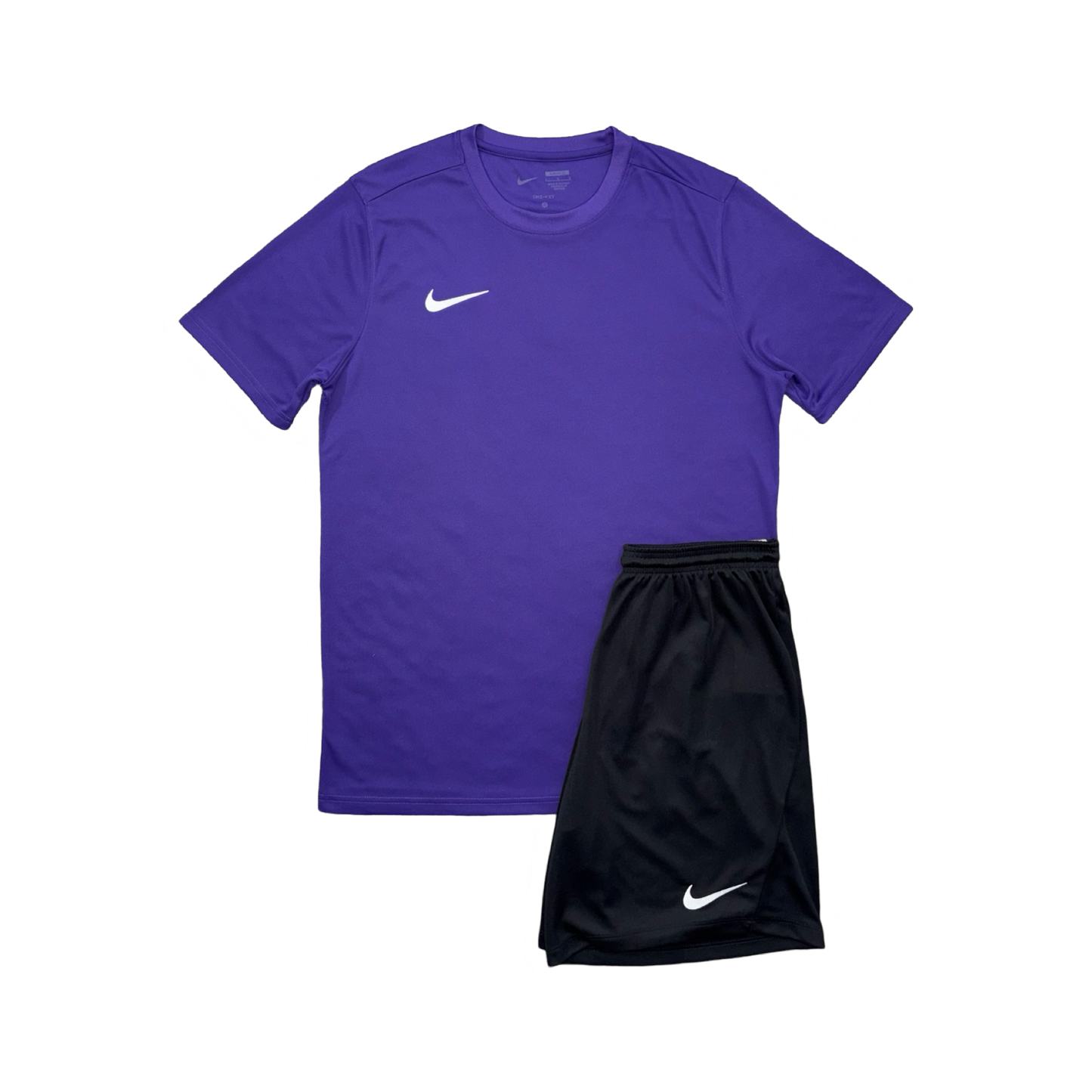 NIKE DRIFIT T-SHIRT & SHORTS - PURPLE & BLACK