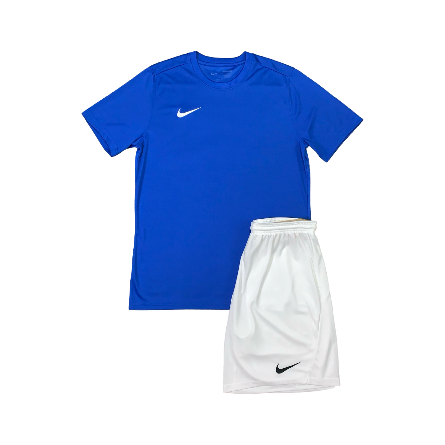 NIKE DRIFIT T-SHIRT & SHORTS - ROYAL BLUE & WHITE