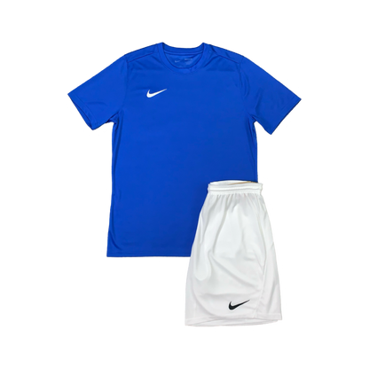 NIKE DRIFIT T-SHIRT & SHORTS - ROYAL BLUE & WHITE