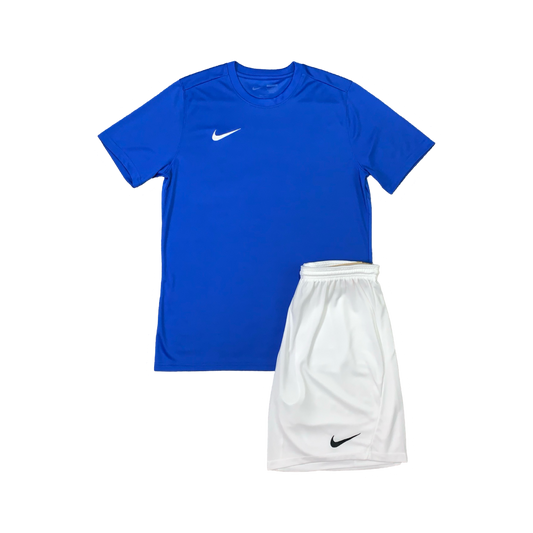 NIKE DRIFIT T-SHIRT & SHORTS - ROYAL BLUE & WHITE