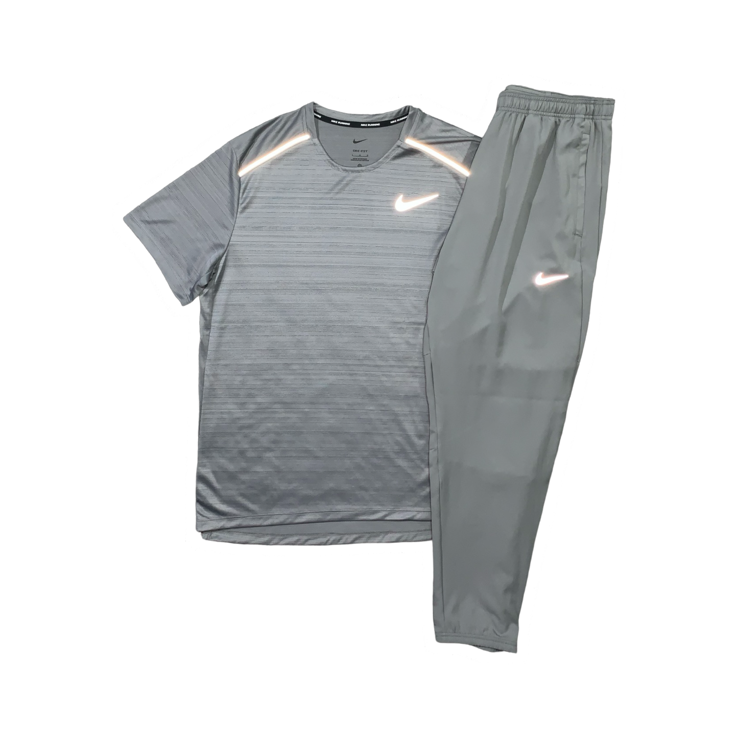 NIKE MILER 1.0 T-SHIRT & CHALLENGER PANTS - GREY