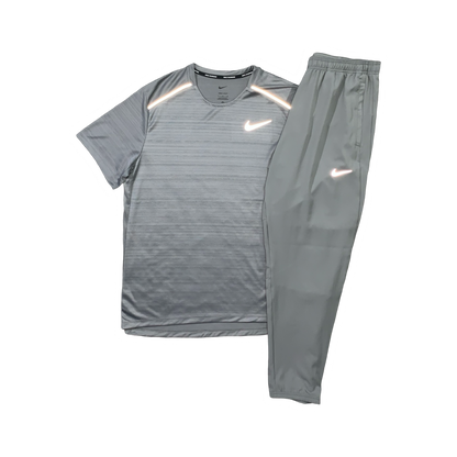 NIKE MILER 1.0 T-SHIRT & CHALLENGER PANTS - GREY