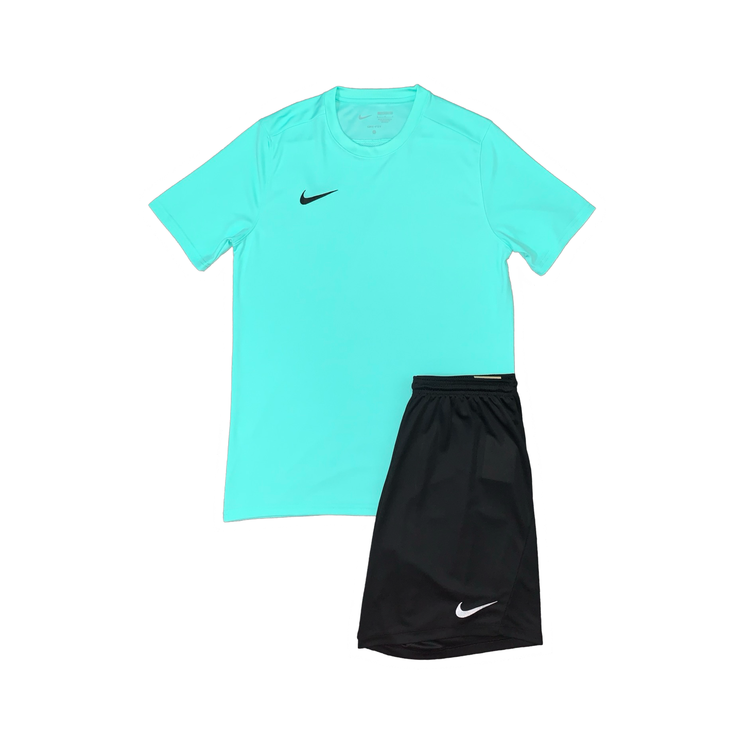 NIKE DRIFIT T-SHIRT & SHORTS - HYPER TURQUOISE & BLACK