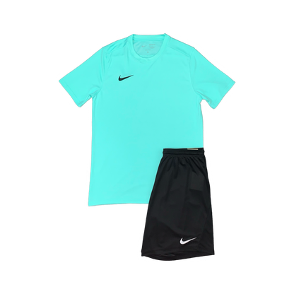 NIKE DRIFIT T-SHIRT & SHORTS - HYPER TURQUOISE & BLACK