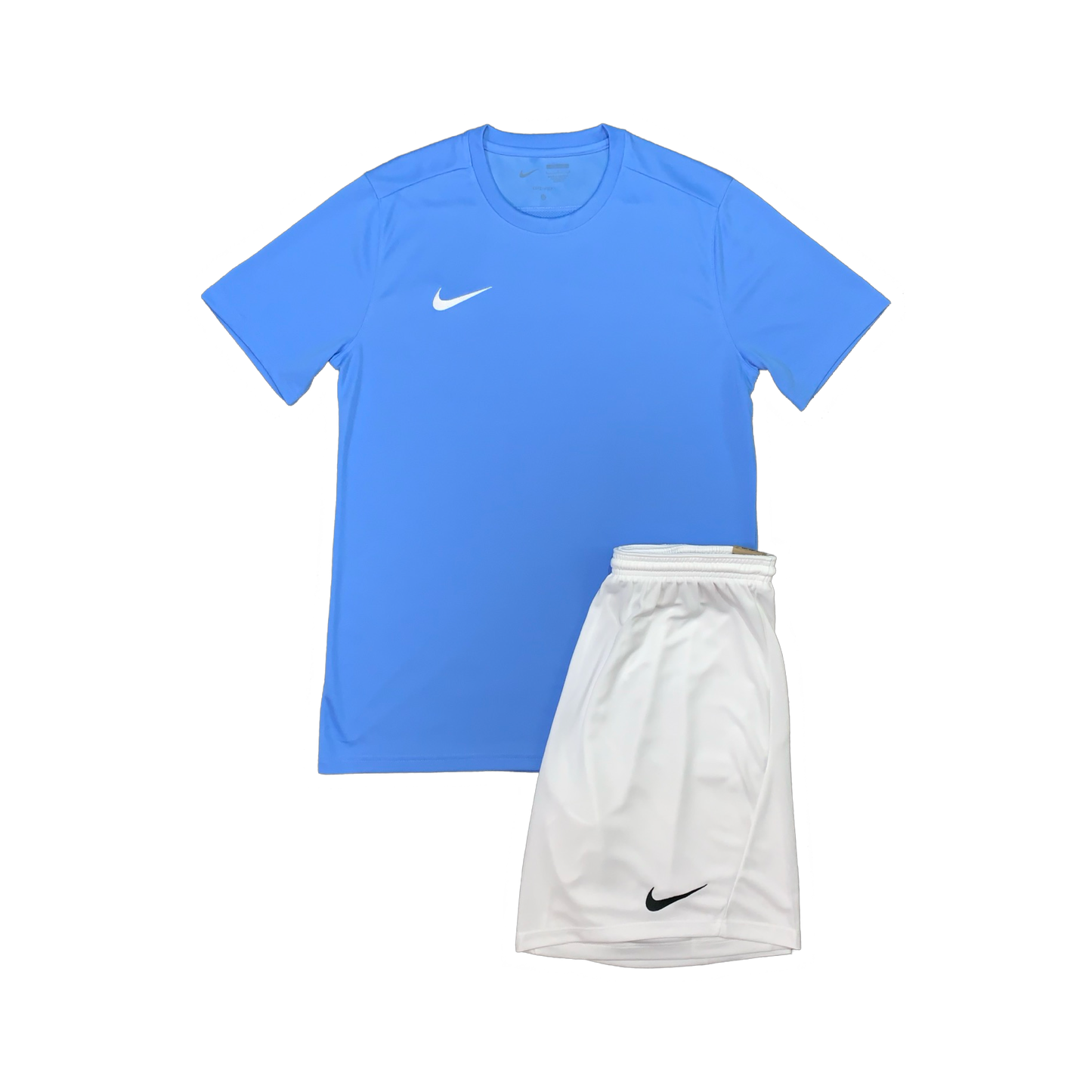 NIKE DRIFIT T-SHIRT & SHORTS - UNIVERSITY BLUE & WHITE