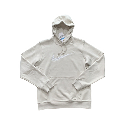 NIKE EMBROIDERED SWOOSH FLEECE HOODIE - CREAM