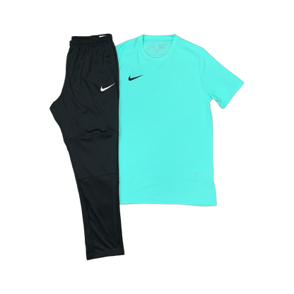 NIKE DRIFIT T-SHIRT & PANTS - HYPER TURQUOISE & BLACK