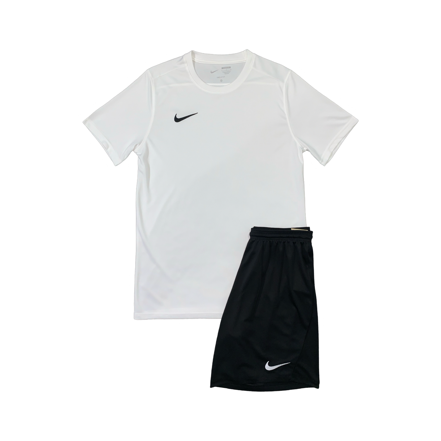 NIKE DRIFIT T-SHIRT & SHORTS - WHITE & BLACK