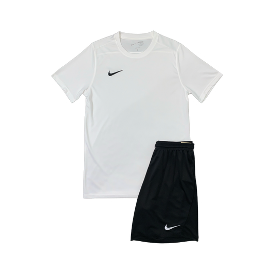 NIKE DRIFIT T-SHIRT & SHORTS - WHITE & BLACK