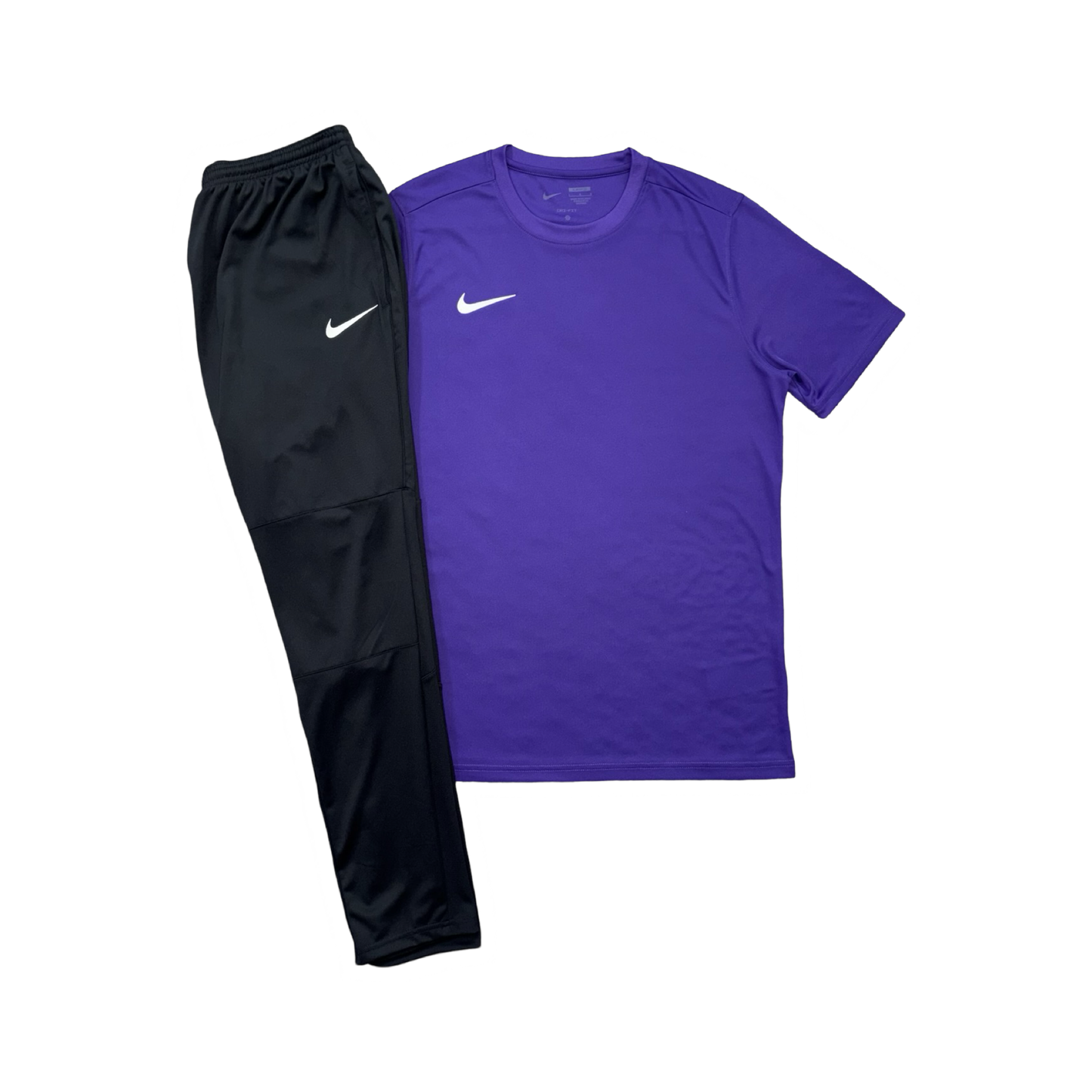 NIKE DRIFIT T-SHIRT & PANTS - PURPLE & BLACK