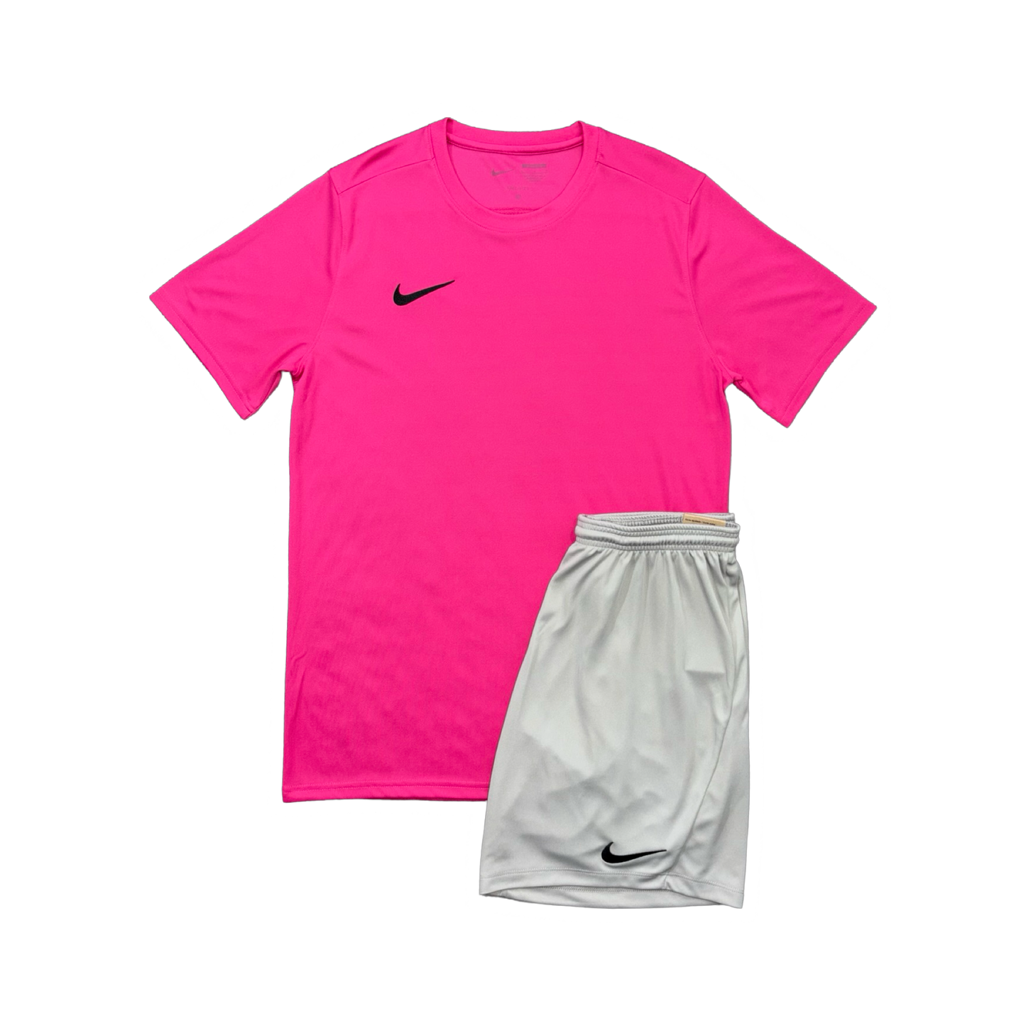 NIKE DRIFIT T-SHIRT & SHORTS - PINK & GREY