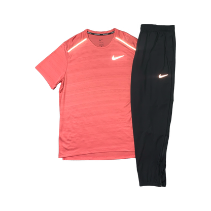 NIKE MILER 1.0 T-SHIRT & CHALLENGER PANTS - ADOBE & BLACK