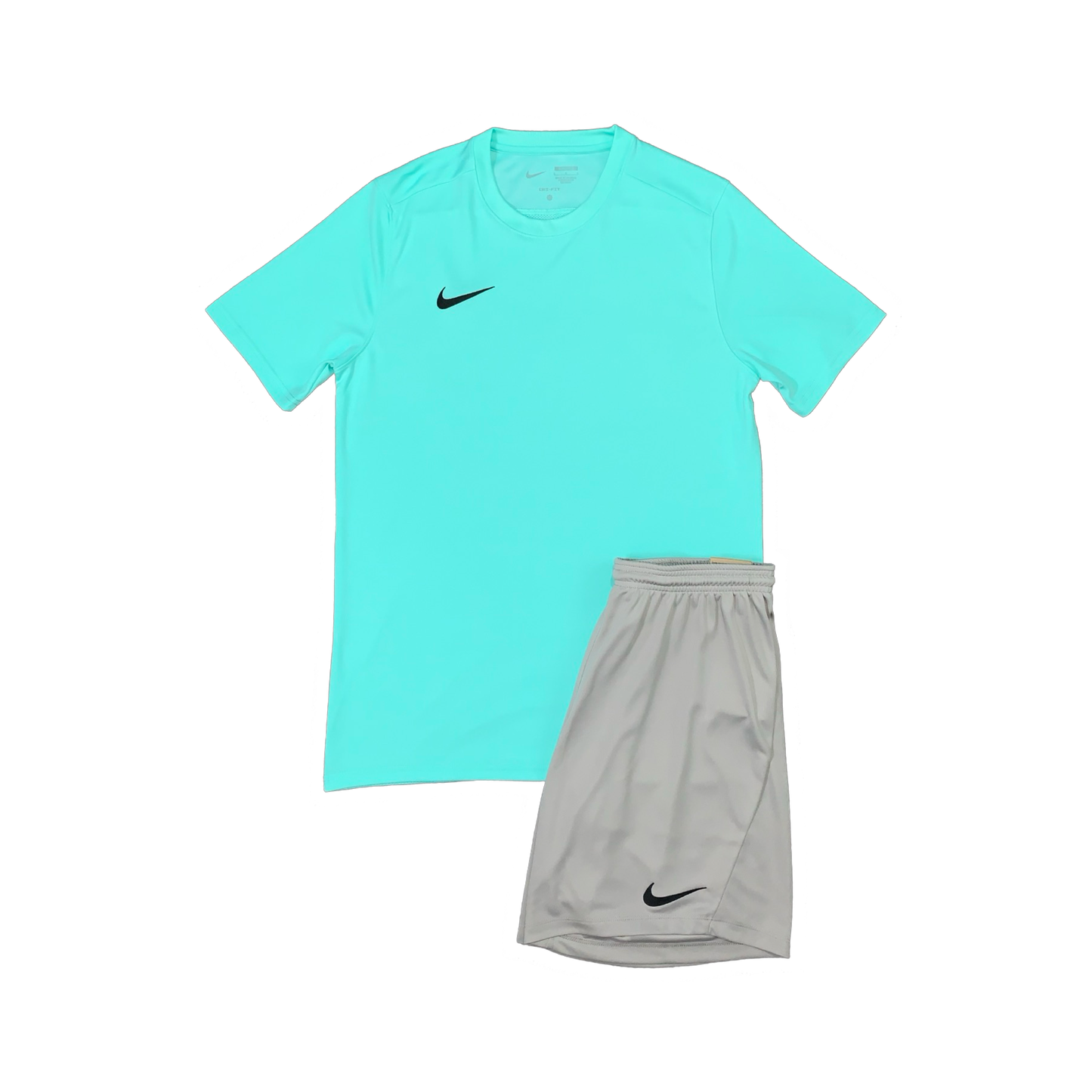 NIKE DRIFIT T-SHIRT & SHORTS - HYPER TURQUOISE & GREY