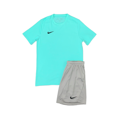 NIKE DRIFIT T-SHIRT & SHORTS - HYPER TURQUOISE & GREY